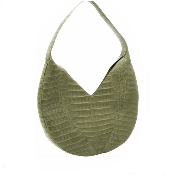 Nancy Gonzales Green Crocodile Shoulder Bag - Picture 2 of 3